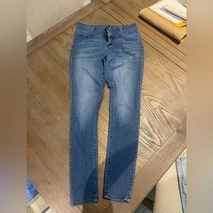 Women's Mid Wash Blue Slim Straight Jeans